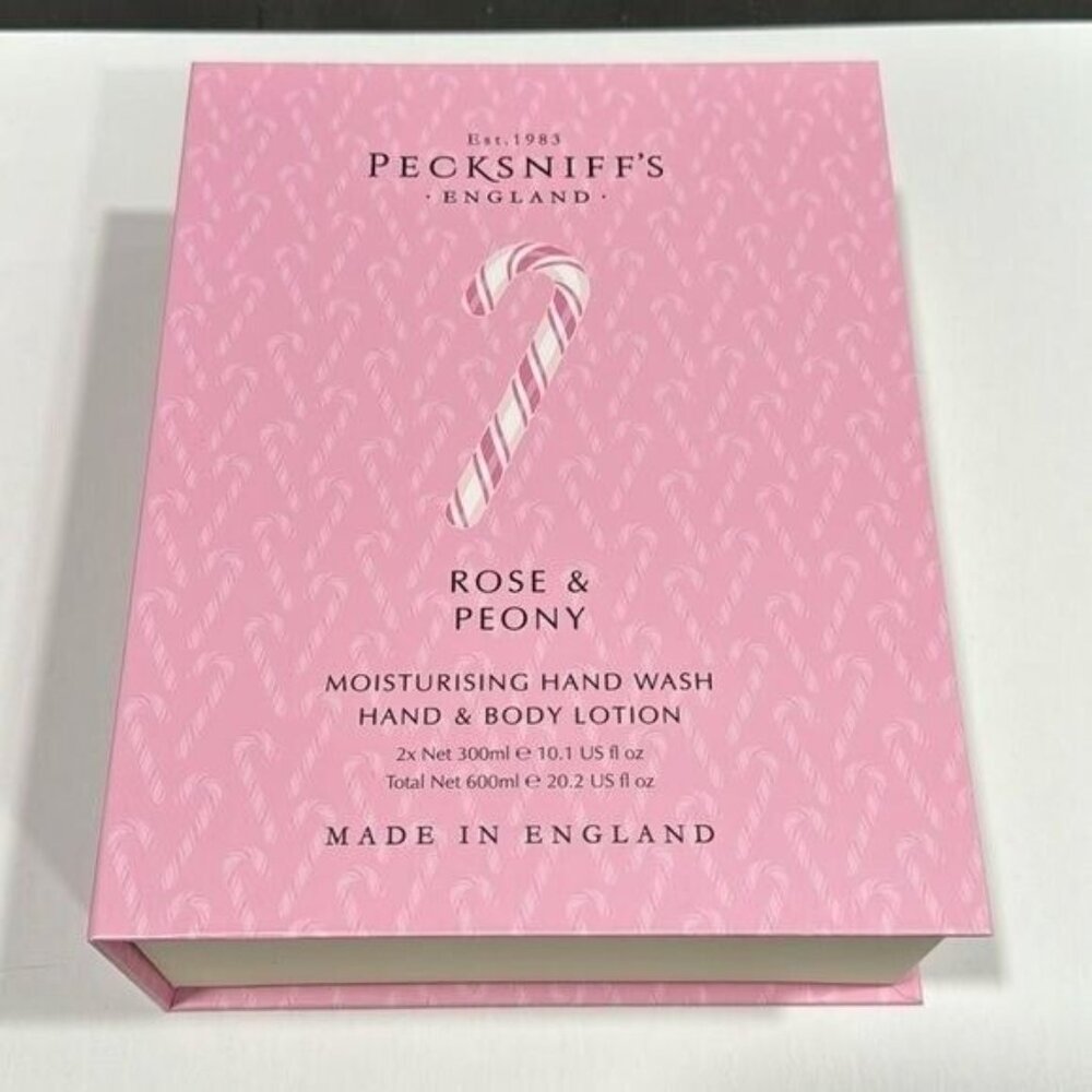New Gift Box Pecksniff’s England Rose & Peony Hand Wash Lotion 10.1 Oz BB32